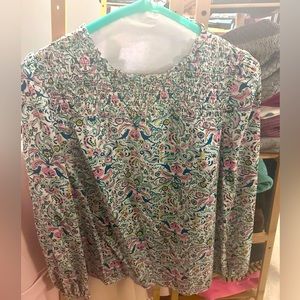 Talbots Womens Ruffle Top Long Sleeve Blouse